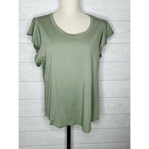 Ann Taylor Factory sage green flutter sleeve tunic top Size XL NWT